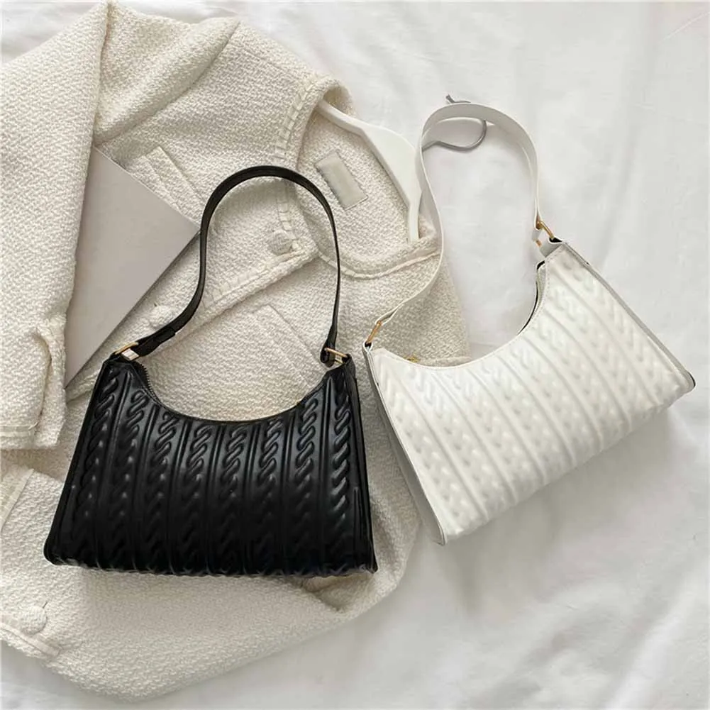 

Fashion Women Pleated PU Leather Shoulder Underarm Bag Ladies Casual Solid Color Small Handbags Purse