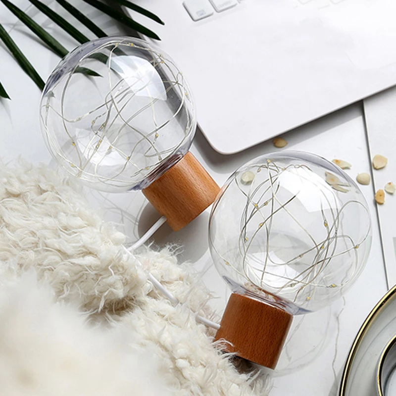 

1PC Star Night Light LED Starry Night Light Moon USB Rechargeable Bedside Round Ball Atmosphere Light Holiday Lighting Lamp Gift