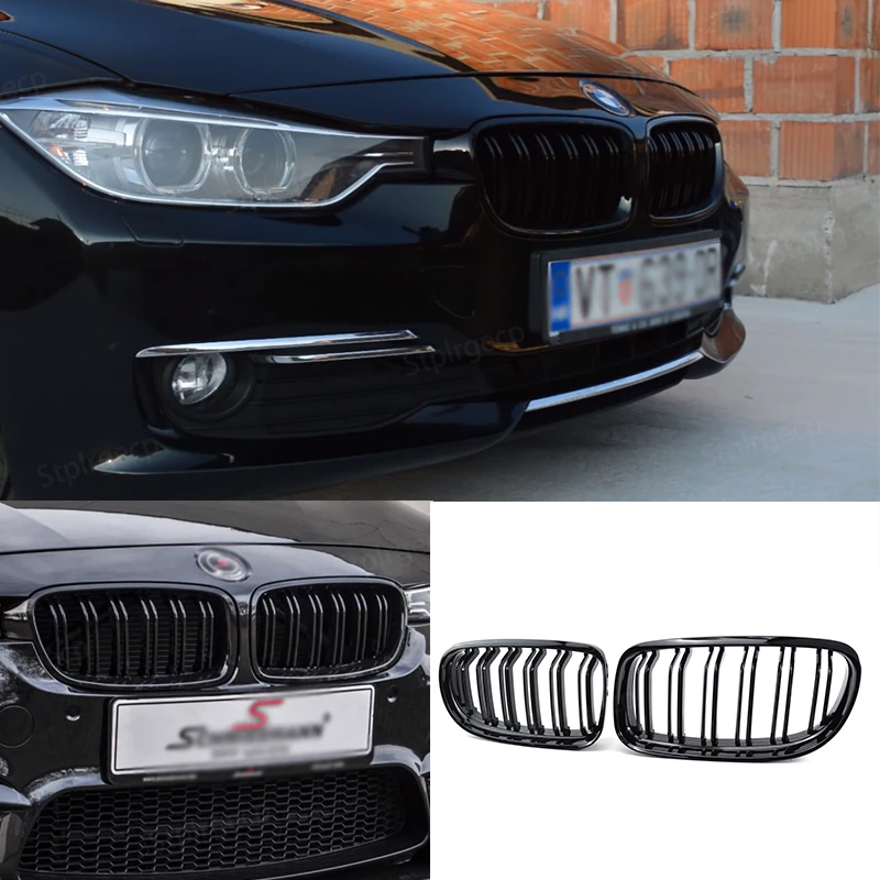 

Глянцевые черные решетки радиатора для BMW 3 серии F30, F31, F35, 316i, 318i, 320i, 328i, 330i, 335i, 340i 2011-2019, автостайлинг