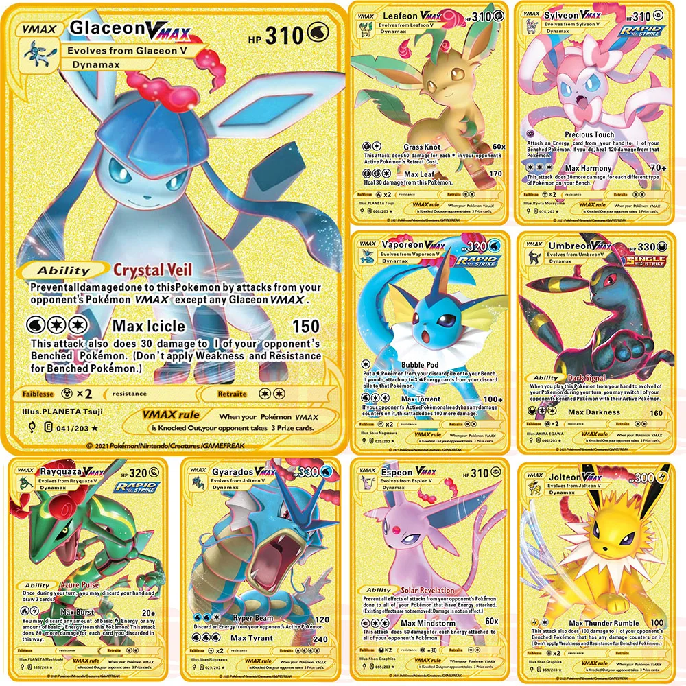 

Покемон тгч: меч и экранированный децентрализованный эвеллюция металлические карты золотой Vmax коллекционные карты игрушки для мальчиков р...