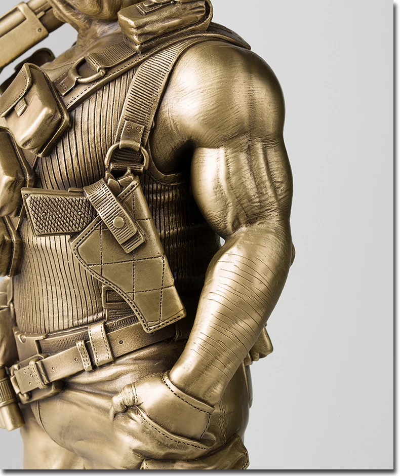 Скульптура-статуэтка "Воин-солдат собака" из чистой латуни в стиле арт-деко, абстрактное животное, украшение для дома и подарок, высотой 24 дюйма.