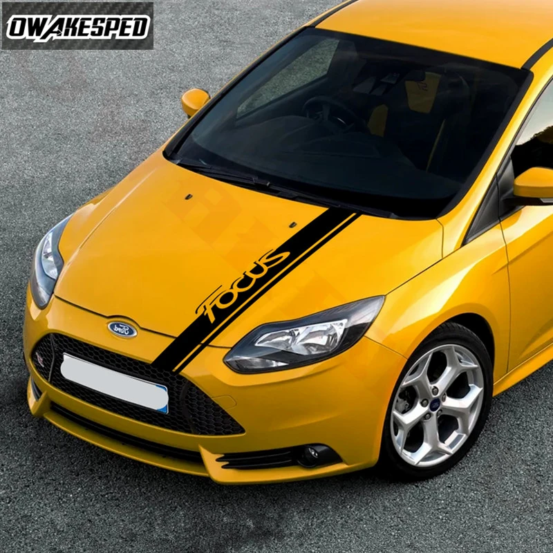 Полосы для капота автомобиля наклейка Ford Focus 2 3 MK2 MK3 спортивные полосы виниловые