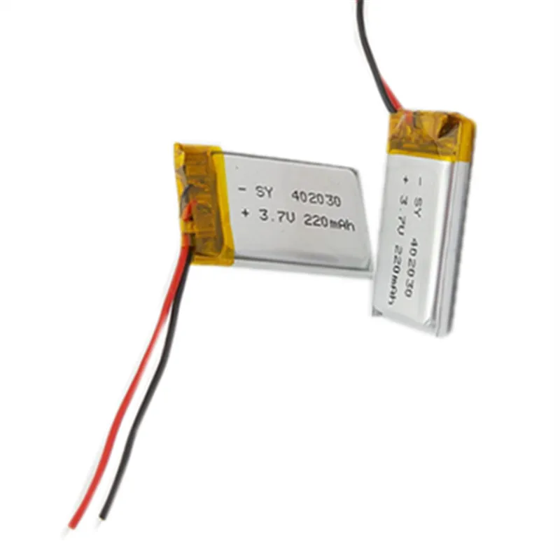 2 шт 220mAh 3 7 V 402030 литий полимерный аккумулятор li po Перезаряжаемые клетка батарей