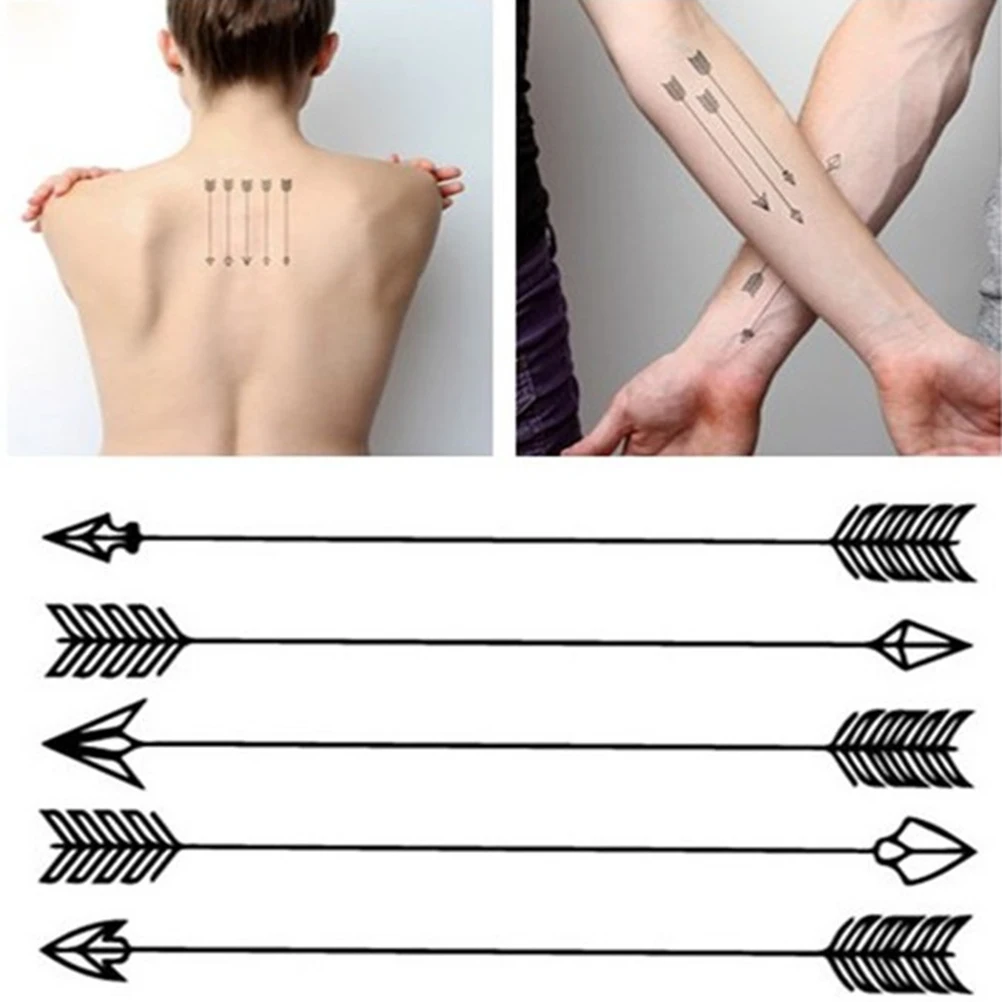 Body Art Waterproof Temporary Tattoos 3D Sex Arrow Design Flash Tattoo Stickers