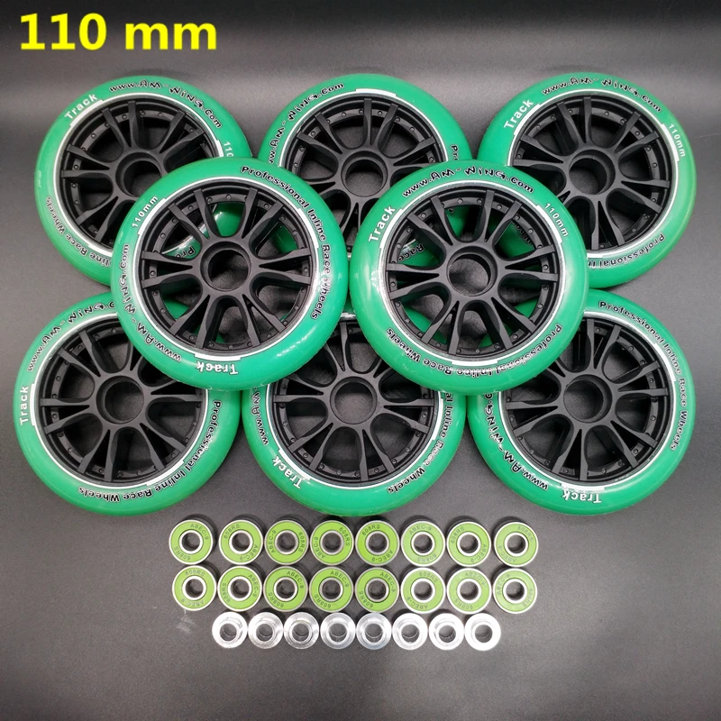 Бесплатная доставка колесо для скоростных коньков 110 мм зеленое Цветовое