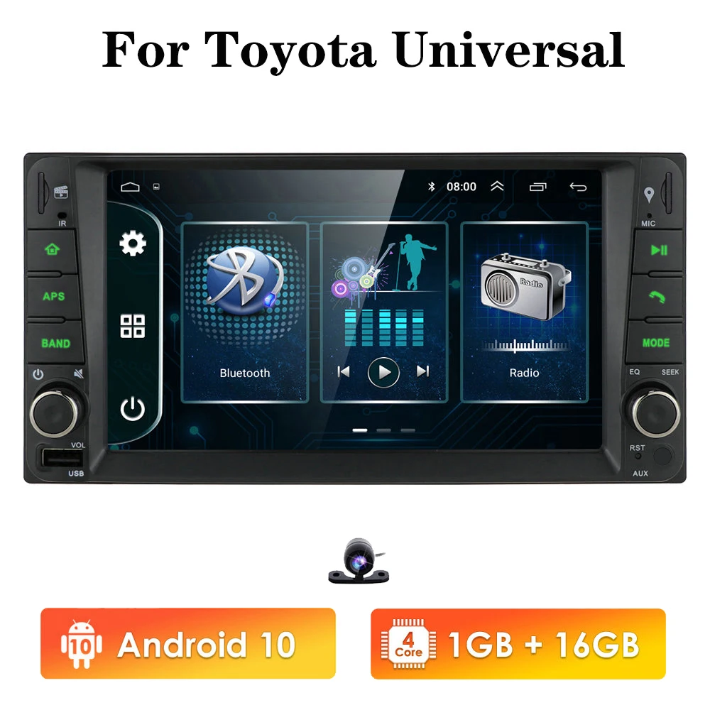 

Android 10 OSSURET Universal Автомобильный радиоприемник с навигацией GPS для Toyota Camry Alphard Echo Rush Allion Auris Celica Yaris FM MAPS RAV4