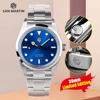 san martin 39mm limited retro explorer watch yn55 automatic oyster bracelet sapphire glass men watches 2020 luxury
