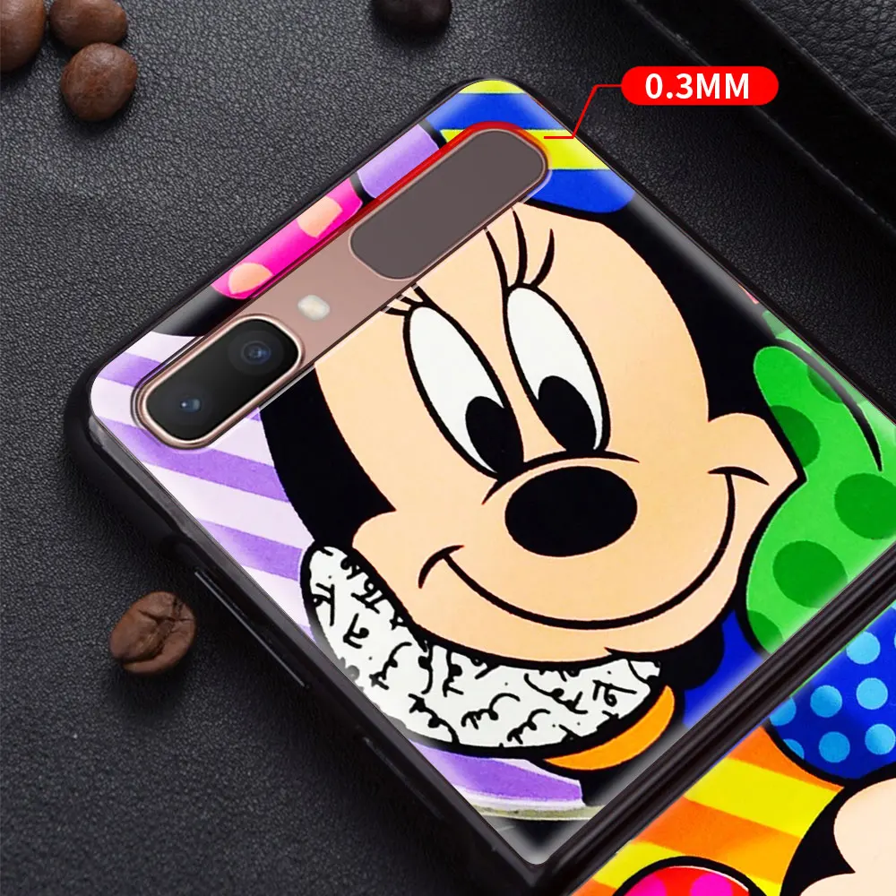 Color Disney Mickey Shockproof Cover for Samsung Galaxy Z Flip Flip3 5G Black Phone Case Shell Hard Fundas Coque Capa