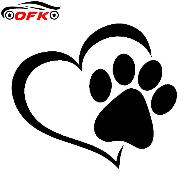 

Car Sticker Cute Dog Paw with Peach Heart Cartoon Animal Cat Love Pet Car Decal 3D Animal Dog Foot Prints Footprint,11cm*10cm