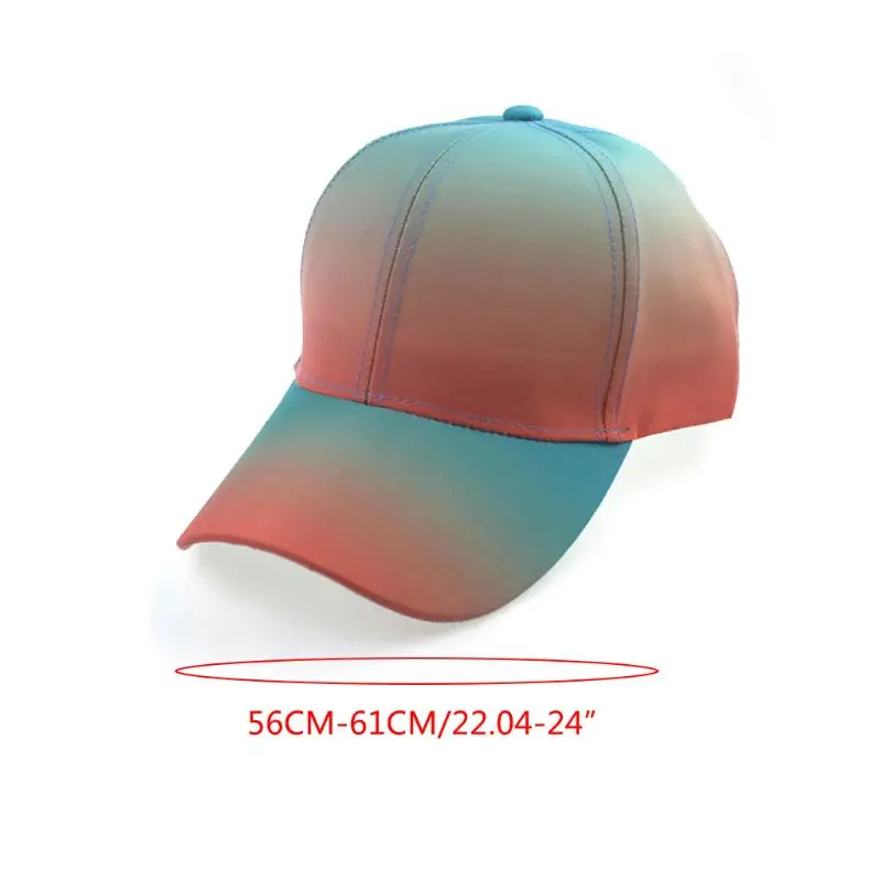 

Unisex Summer Personality Hip Hop Baseball Hat Contrast Colored Gradient Rainbow Adjustable Snapback Peaked Cap