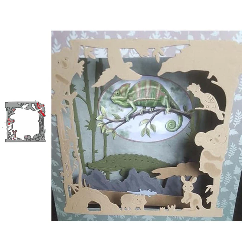 

JC Animals Square Frame Metal Cutting Dies for Scrapbooking Craft Mold Cut Die Stencil Handmade Tools Card Make Decor Template