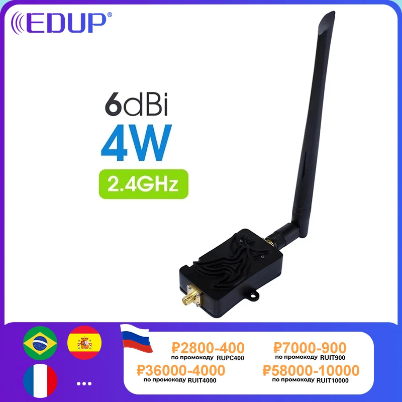 Усилитель сигнала Wi Fi EDUP 2 4 ГГц Вт 802.11n/g/b|Беспроводные роутеры| |
