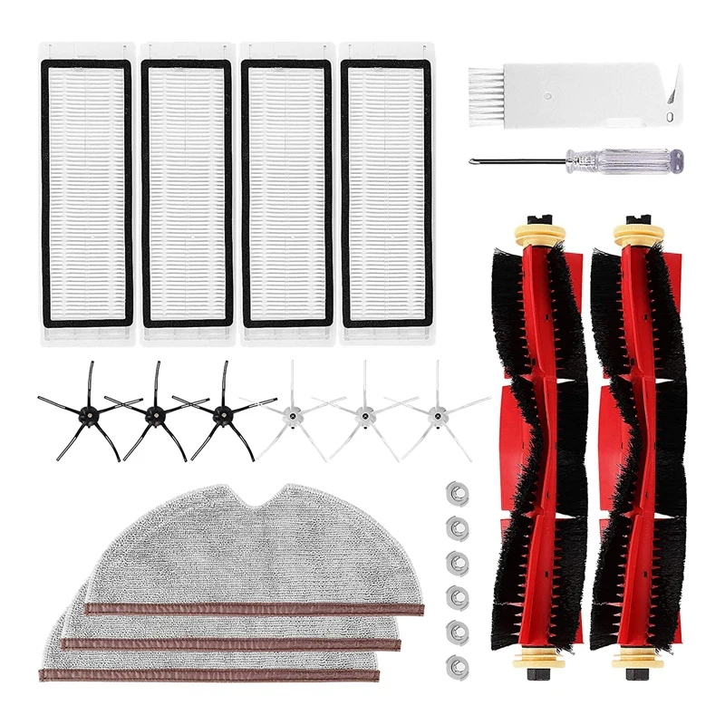

HOT！-Vacuum Cleaner Accessories Filters Brushs Mop Cloths Kits,Replacement Filter Parts for Xiaomi Roborock S50 S55 S6 Robot