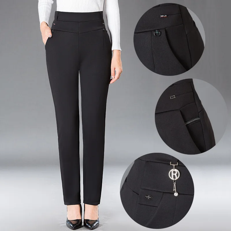 Весенние повседневные эластичные штаны шаровары с высокой талией для женщин