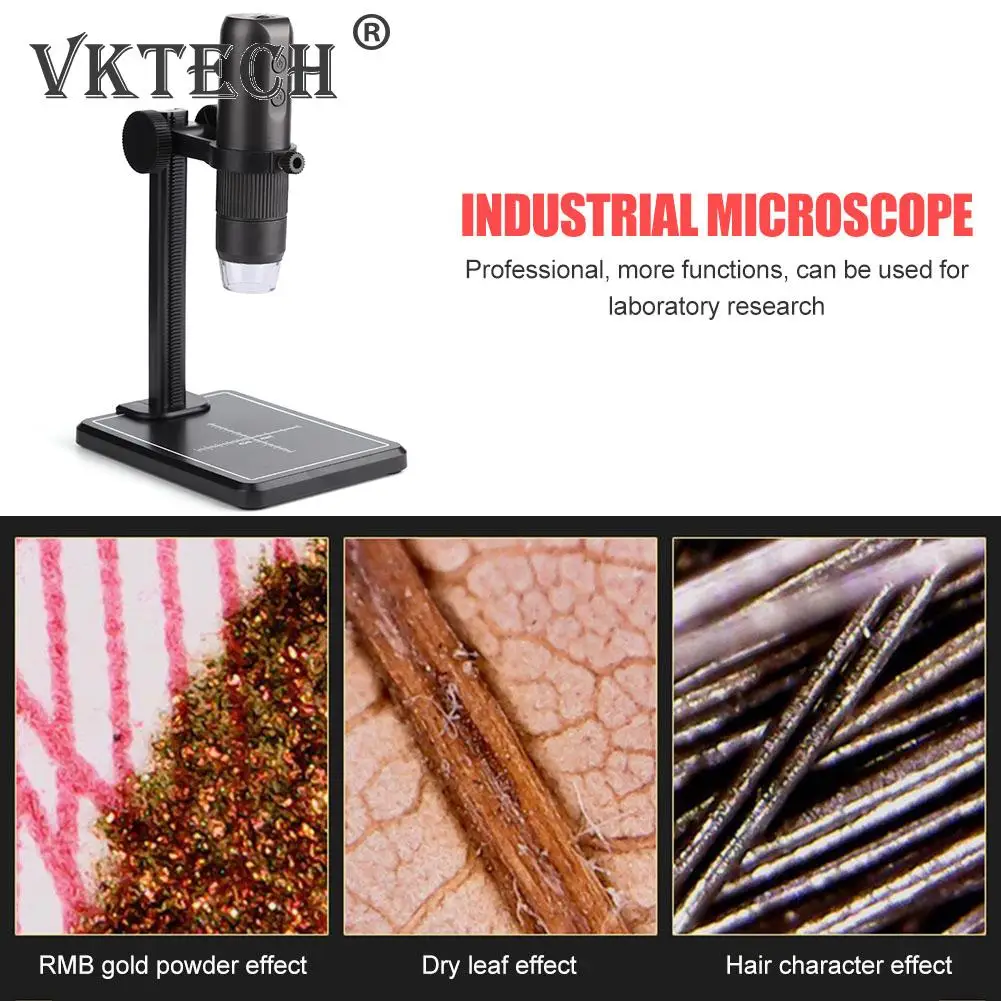 

Professional USB Digital Microscope 1000X 8 LEDs Electronic Video Endoscope HD Camera Magnifier with Stand for Inspection Tool