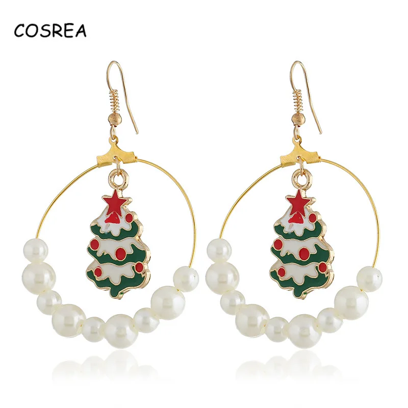 Женские серьги с эмалью в виде Санта Клауса снеговика | Тематическая одежда и