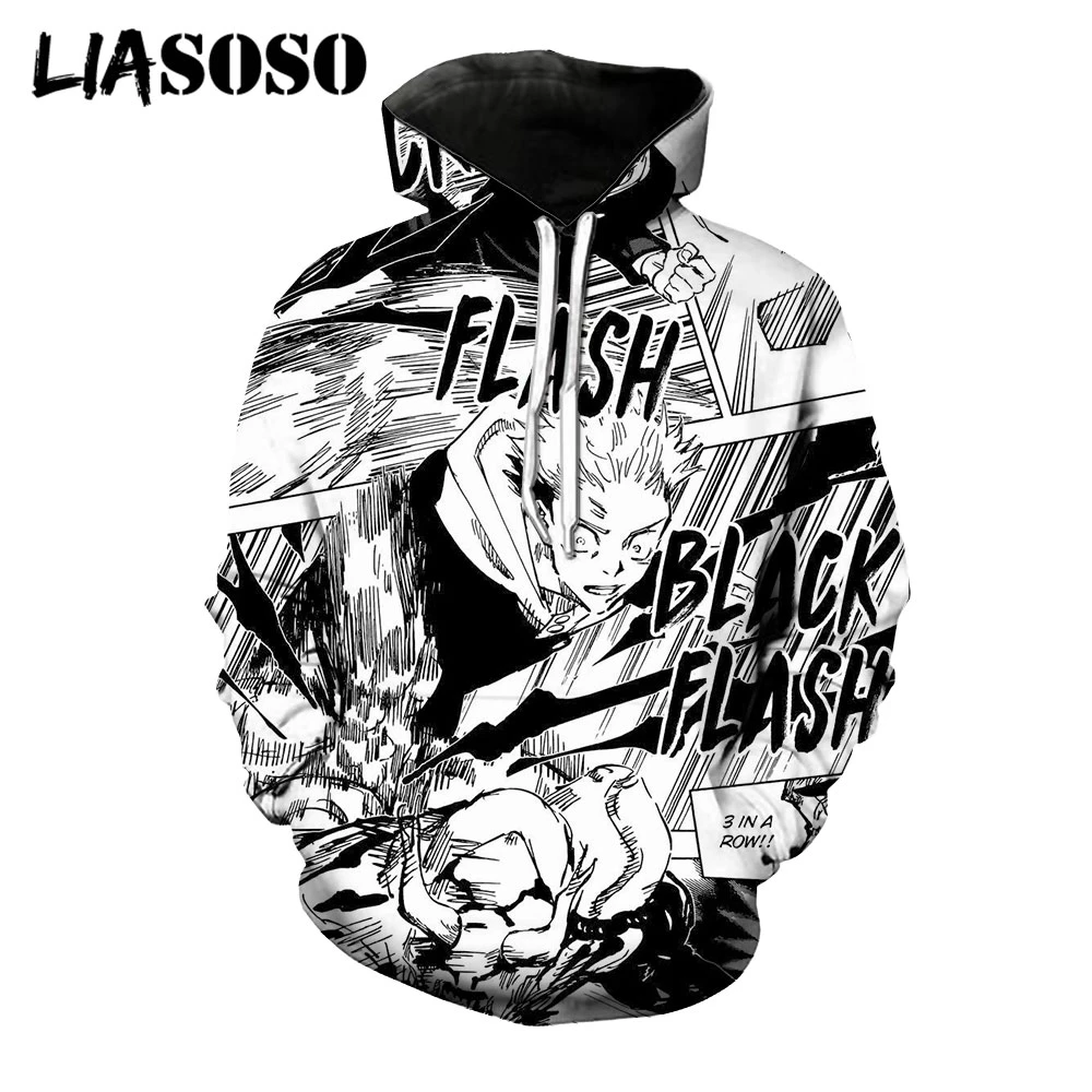 

LIASOSO 3D Print Anime Jujutsu Kaisen Hoodie Hoodies Harajuku Streetwear Casual Manhwa Women Men Plus Size Pullover Sweatshirts