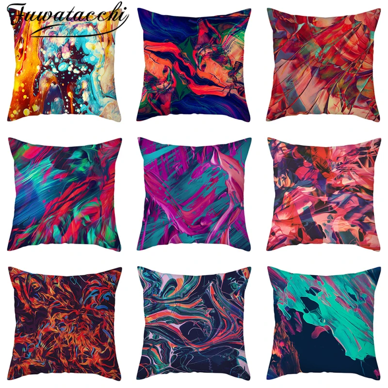 

Fuwatacchi Cushion Cover Abstract Elements Colorful Throw Pillowcase for Living Room Sofa Creative Home Decoration Cushion Cover