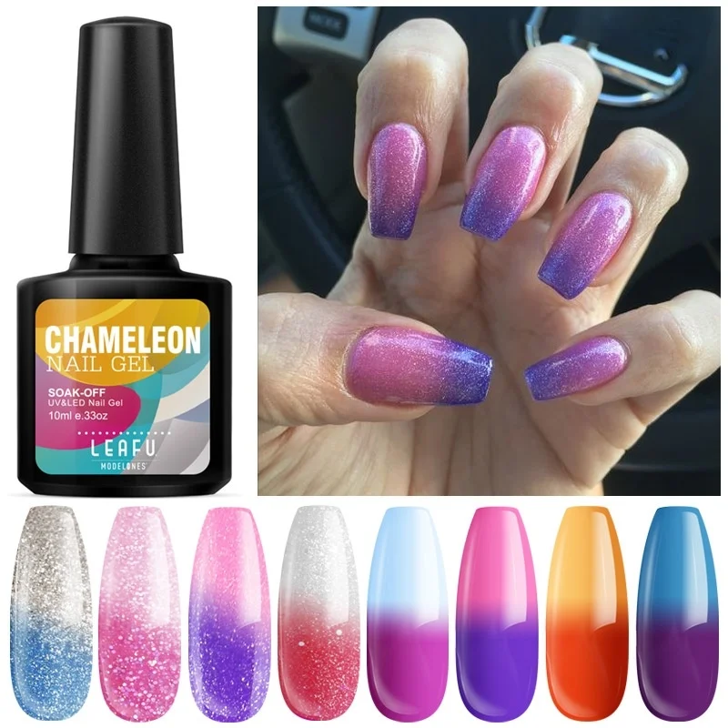 Modelones термо светодиодный Гель лак Хамелеон замачиваемый для дизайна ногтей