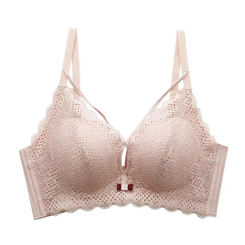 Roseheart Sexy Women Fashion Black Lace Bow Padded Bras Push Up Wireless Bralette Cup A B Underwear Female | Женская одежда