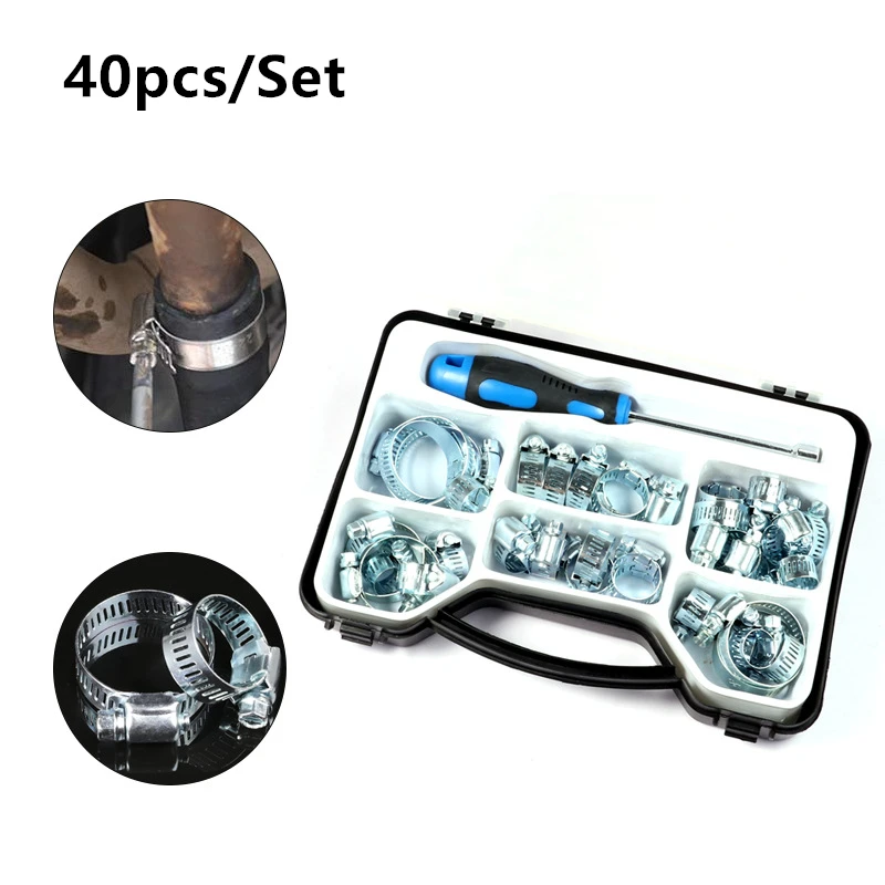 

40/50 шт./компл. Зажимы для шлангов из углеродистой стали с цинковым покрытием стальные зажимные кольца для шланга процессора топливного масл...