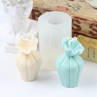 striated flower vase candle silicone mold homemade diy holiday party resin birthday decor perfume bottle soap mould gypsum craft