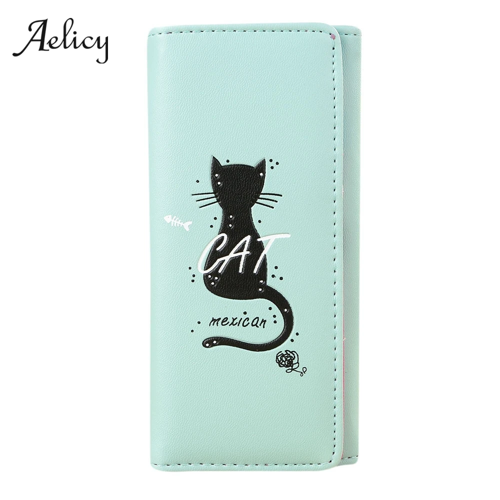 Aelicy женские кошельки из искусственной кожи милые Коты на застежке для девушек