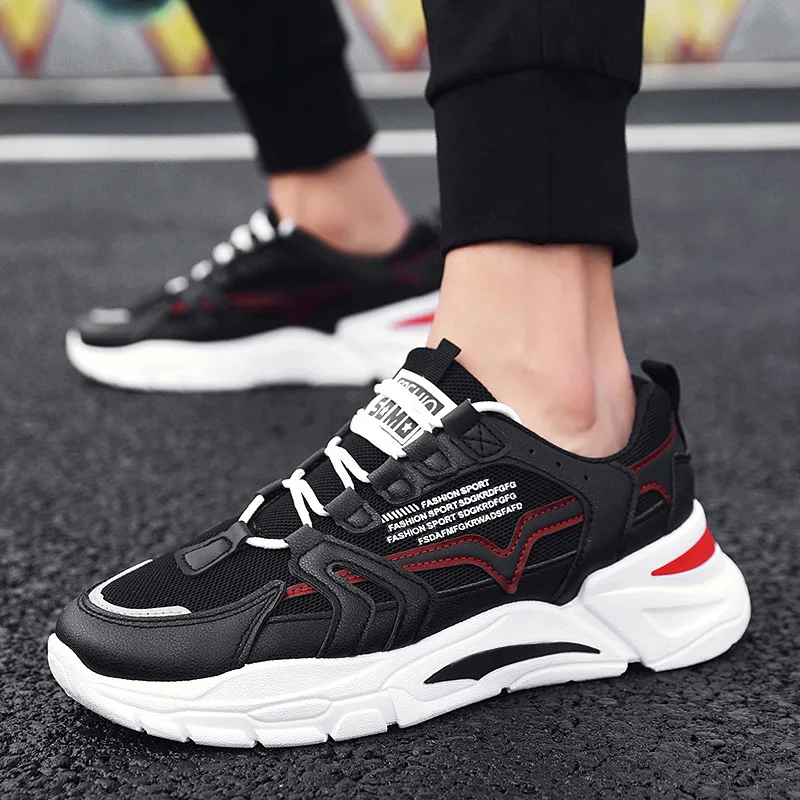 

Spring New Men's Shoes Lace-up Sports Shoes Thick-soled Mesh Casual Shoes Summer Fashion Running Shoes