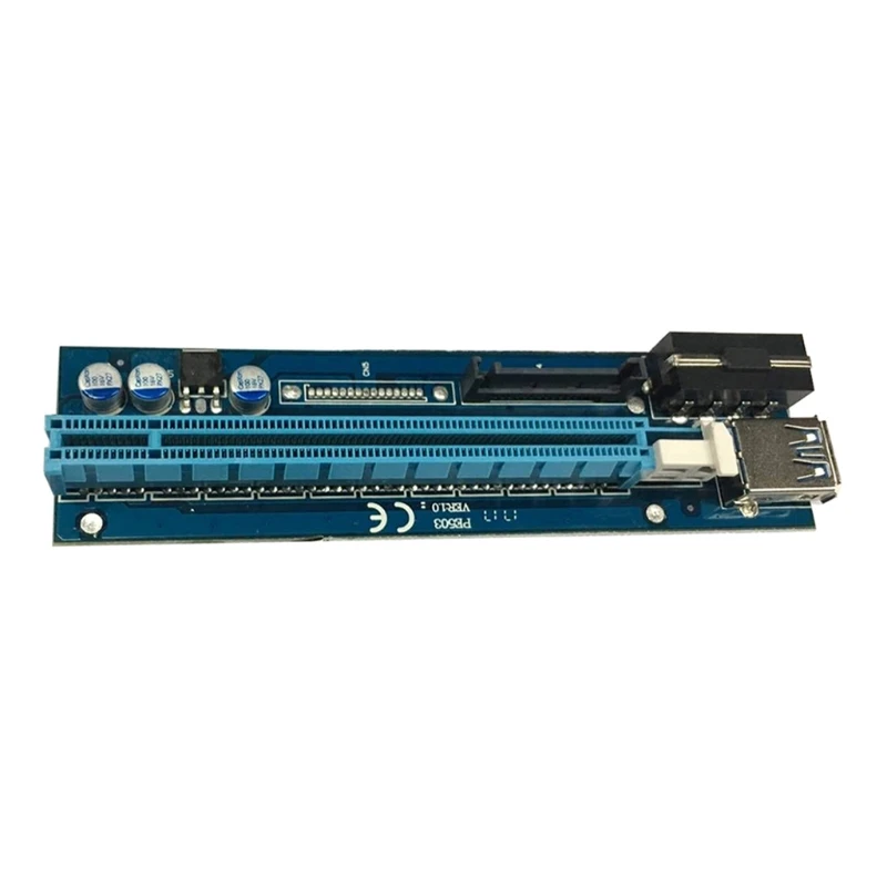 

USB 3.0 PCI-E Riser VER006C 4Pin SATA Dual Interface 16x to 1x Powered Adapter Card