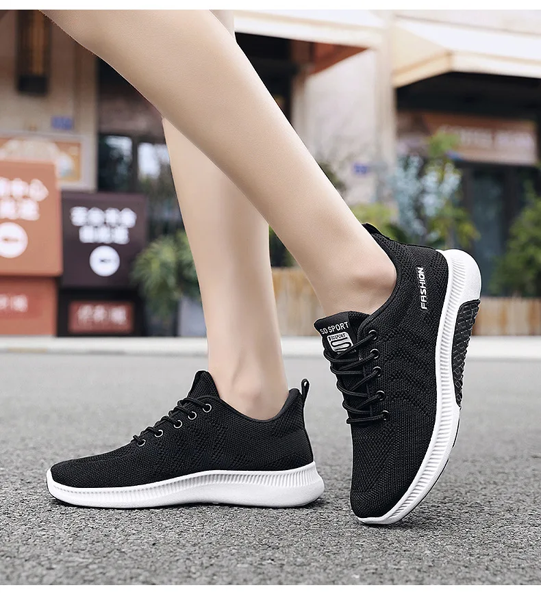 

Женские сетчатые кроссовки 2021, дышащая женская обувь на плоской подошве, Прочная Повседневная Женская теннисная обувь на низком каблуке со ...