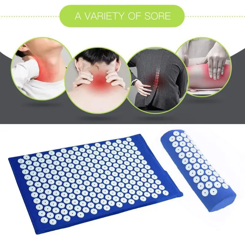 

Acupuncture Mat Massager Cushion Massage Yoga Mat Relieve Stress Back Body Pain Spike Mat Massage Pillow Three-Piece Set
