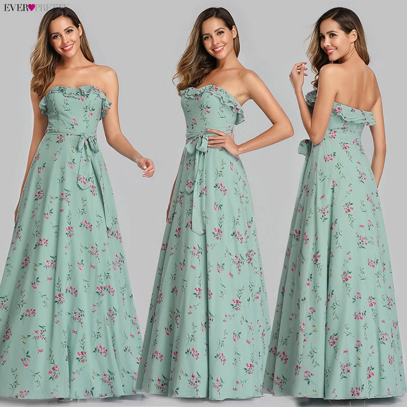 Robe De Soiree Ever красивое пляжное платье EP07242 элегантное ТРАПЕЦИЕВИДНОЕ вечернее платье с цветочным принтом длинное летнее платье в стиле бохо vestido de festa