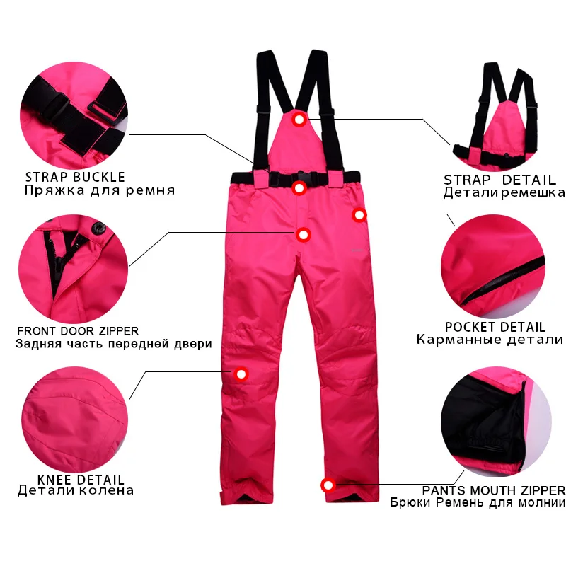 Лыжный костюм для женщин утолщенный водонепроницаемый ветрозащитный дышащий