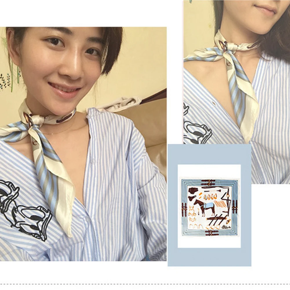 Высококачественный небольшой квадратный шарф женские атласные шарфы