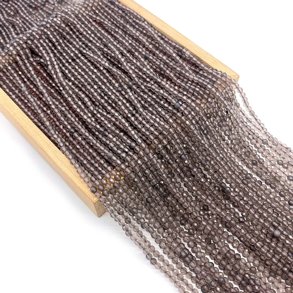 

Faceted Smoky Crystal Beads Natural Agate Transparent Glitter Crystal Beads Jewelry Making DIY Bracelet Necklace Accessories