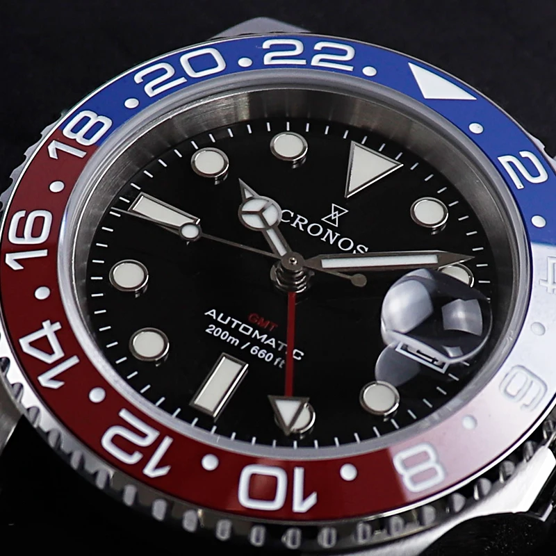 Cronos двухцветная керамическая вставка для часов GMT L6007 | Наручные часы