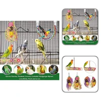natural wood 4pcs safe parrot bird sepak takraw toy creative bird chewing toys multi color bird supplies