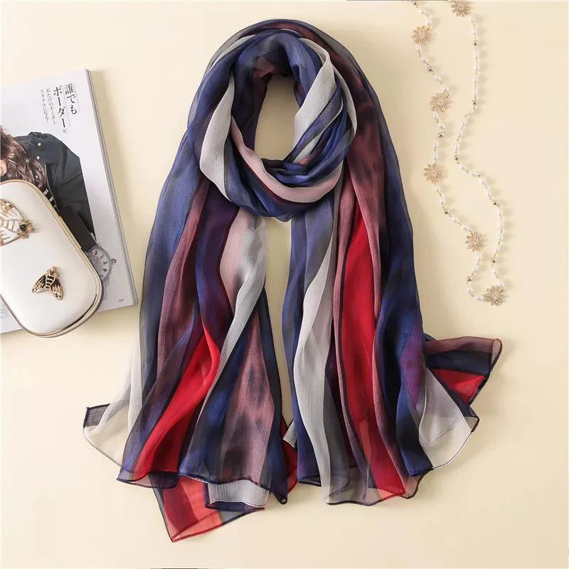 

Yulaili Simple and Unadorned Women Silk Scarves Scarf Pashmina Ladies Bufanda Female Shawls and Wraps Bandana Beach Stole