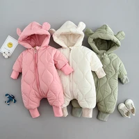 newborn girl jumpsuit hooded winter infant overalls baby born clothes boy warm snowsuit coat kid bear romper toddler outerwear