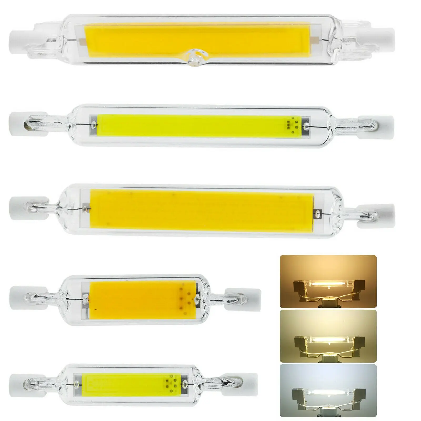 

LED R7S Glass Tube COB Bulb 78MM 10W 118MM 20W R7S Corn Lamp J78 J118 Replace Halogen Light 50W 100W AC 220V 230V Lampadas