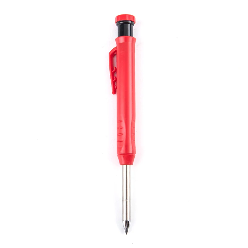 Solid Carpenter Pencil Set With 7 Refill Leads Built-in Sharpener Deep Hole Mechanical Marker Marking Pen Tool Sets | Канцтовары для