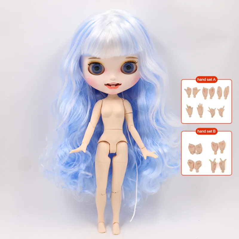 Nude doll ICY Blyth кукла на заказ с руками Набор для тела Новая Улыбка Рот матовое лицо 1/6 игрушки BJD DIY модные куклы подарок для девочки специальное предложение - Цвет: Nude doll