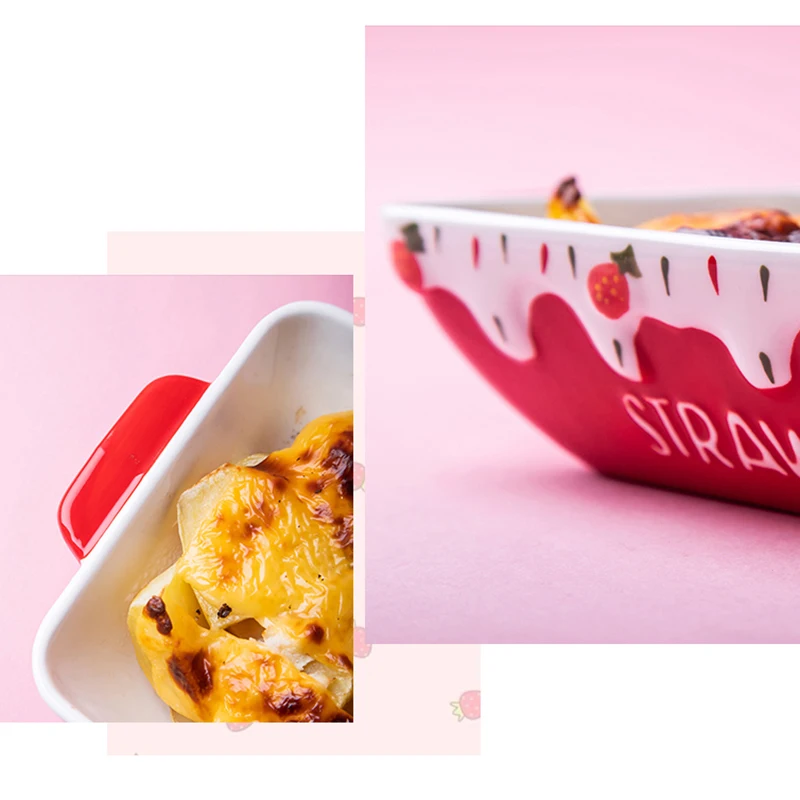 Керамическая посуда овальная квадратная бинауральная форма для выпечки риса