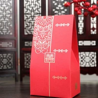 200pcs Double Happiness Candy Box Traditional Chinese Red Classical Wedding Candy Boxes Party Favors And Gifts
