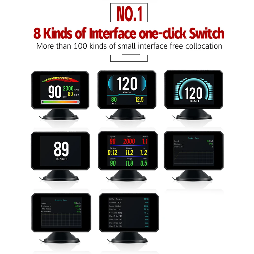 Автомобильный дисплей на лобовом стекле P16 HUD Дисплей Измеритель Скорости