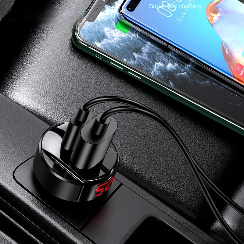 

42W 2-Port USB PD Car Charger QC4+ QC3.0 PD3.0 SCP FCP Fast Charging LED Digital Display For iPhone 11 SE For Samsung Galaxy