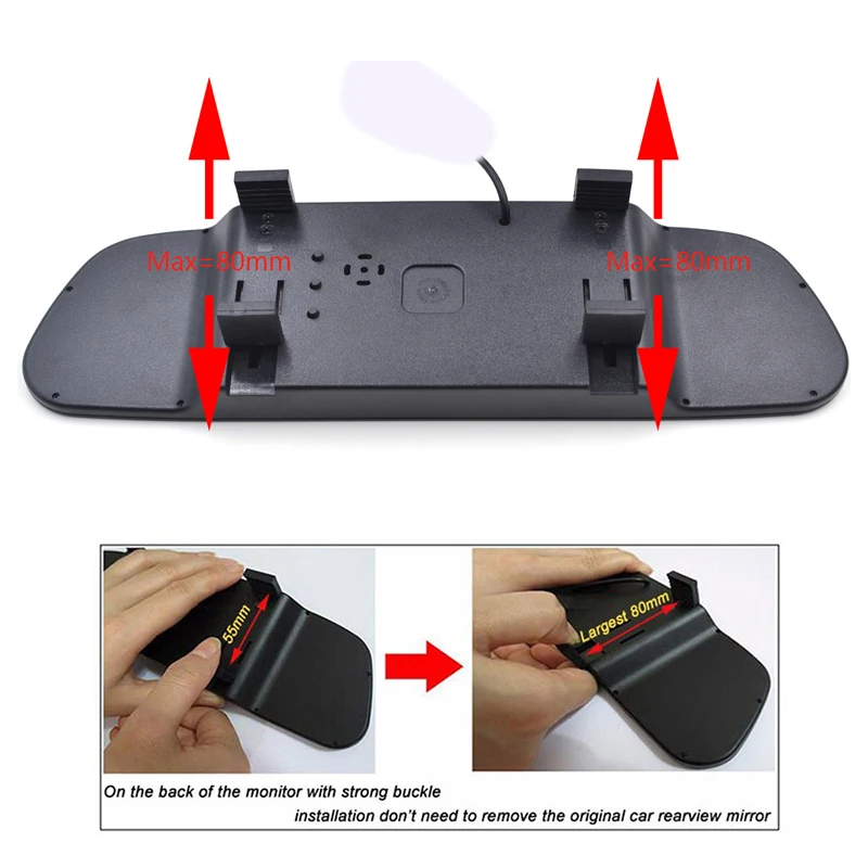 $134.89 5 inch Car Mirror Monitor for Rear View Camera Auto Parking Backup Reverse Monitor HD 800*480 TFT-LCD Screen