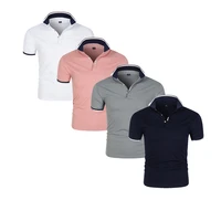 fashion brand new design short sleeved sportswear mens polo shirt lapel casual polo mens solid color business wear slim top