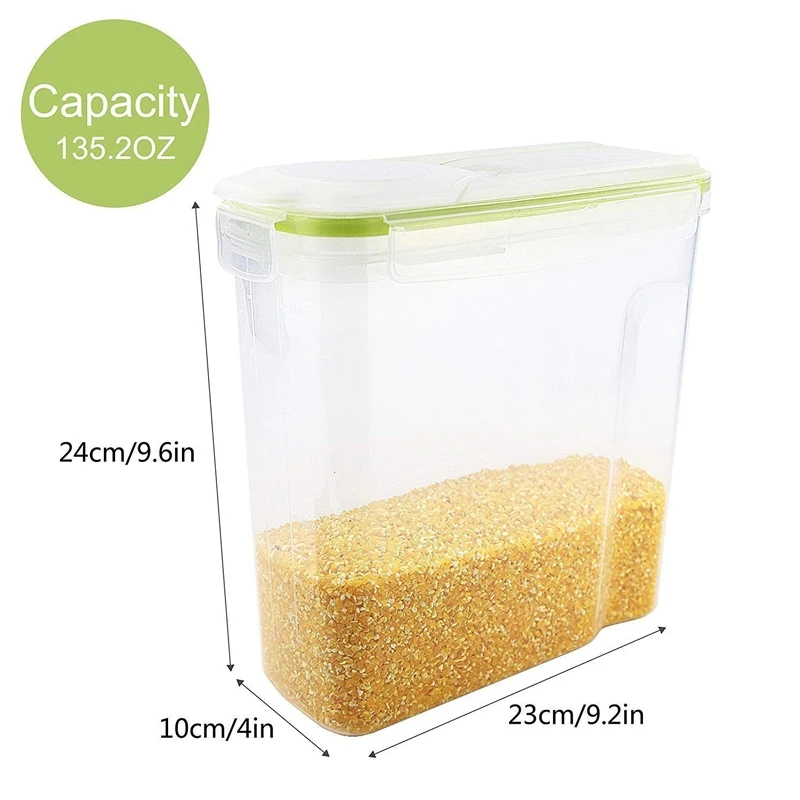 Dreamham 4 шт. 4L пластиковый диспенсер для зерновых культур коробка хранения кухонных