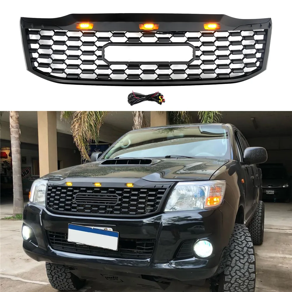 

Модифицированная решетка для Hilux, решетка для Hilux Vigo 2012 2013 2014, передняя гоночная решетка, верхний бампер, решетка радиатора из АБС-пластика